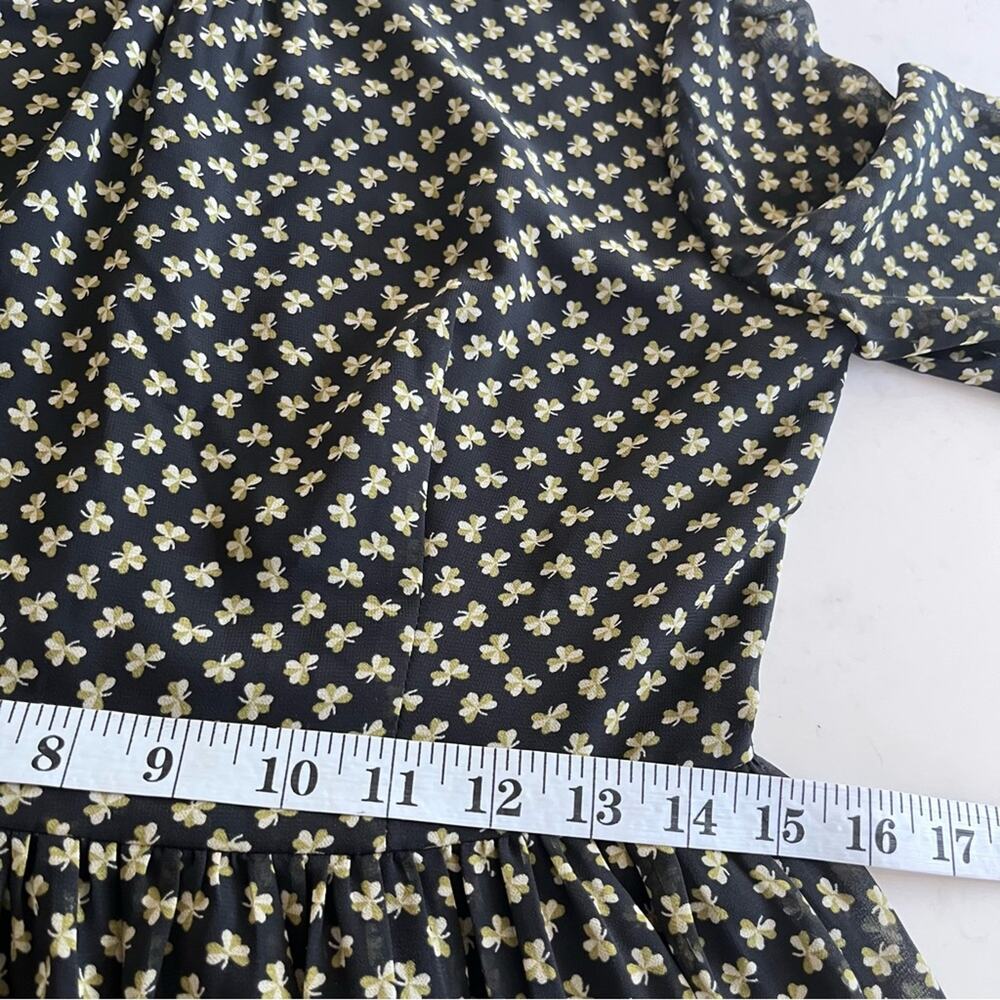 Orla Kiely RARE chiffon clover shamrock ditsy  print midi dress size 6 - Picture 10 of 14